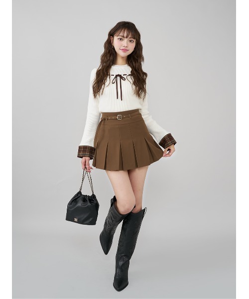 新品未使用　ダーリッチ　セミワイドプリーツテーラードミニスカート セミワイドプリーツテーラードミニスカート（スカート）｜Darich
