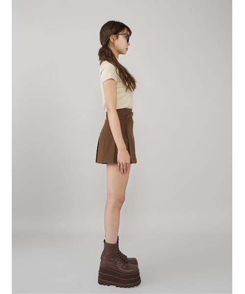 セミワイドプリーツテーラードミニスカート（スカート）｜Darich