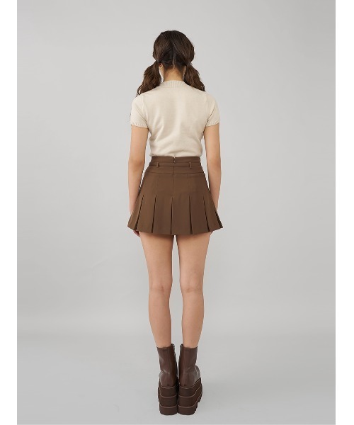 セミワイドプリーツテーラードミニスカート（スカート）｜Darich