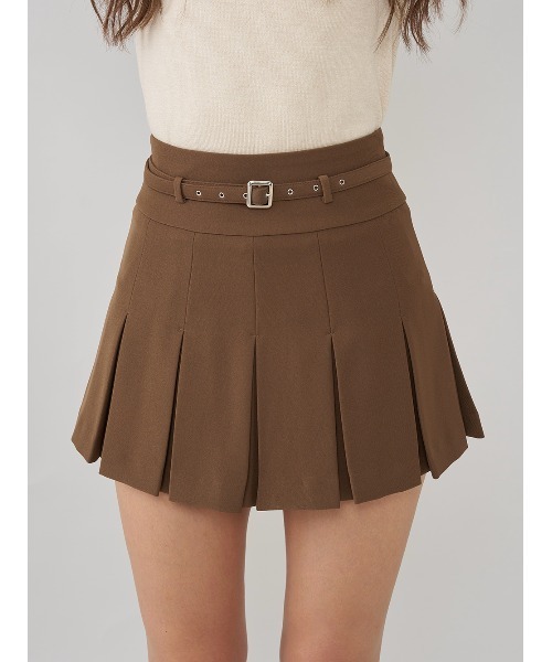 セール】セミワイドプリーツテーラードミニスカート（スカート