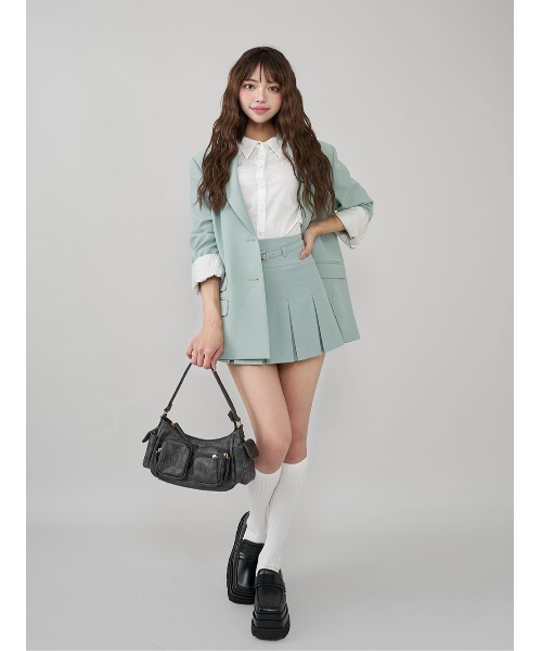 セミワイドプリーツテーラードミニスカート（スカート）｜Darich