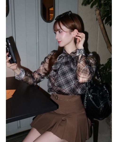 セミワイドプリーツテーラードミニスカート（スカート）｜Darich