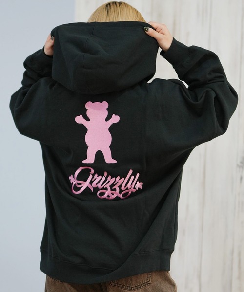 GRIZZLY(グリズリー)の「GRIZZLY/グリズリー BIG EMBROIDERY BEAR パーカー G25FW-4332(パーカー・レディース・ブラック/シルバーグレー・L/M/XL)」の4枚目の写真