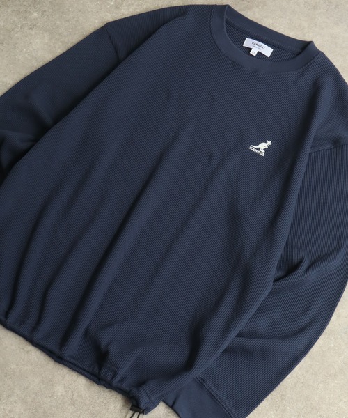 KANGOL(カンゴール)の「【KANGOL/カンゴール】別注 ワッフル ロゴ刺繍 ロングスリーブ クルーネック Tシャツ(Tシャツ/カットソー・メンズ・ネイビー/カーキ/ブラック/オフホワイト/杢グレー・M/L/XL)」の12枚目の写真