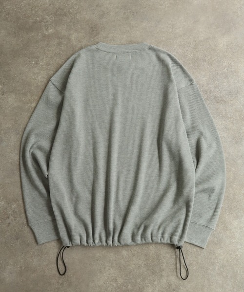 KANGOL(カンゴール)の「【KANGOL/カンゴール】別注 ワッフル ロゴ刺繍 ロングスリーブ クルーネック Tシャツ(Tシャツ/カットソー・メンズ・ネイビー/カーキ/ブラック/オフホワイト/杢グレー・M/L/XL)」の7枚目の写真