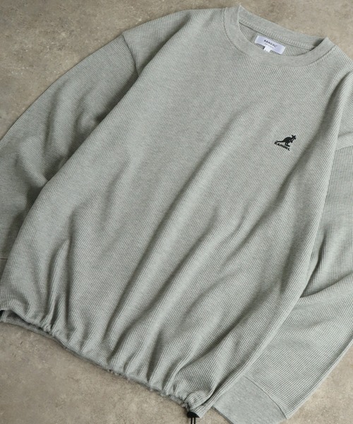 KANGOL(カンゴール)の「【KANGOL/カンゴール】別注 ワッフル ロゴ刺繍 ロングスリーブ クルーネック Tシャツ(Tシャツ/カットソー・メンズ・ネイビー/カーキ/ブラック/オフホワイト/杢グレー・M/L/XL)」の10枚目の写真