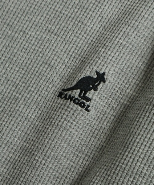 KANGOL(カンゴール)の「【KANGOL/カンゴール】別注 ワッフル ロゴ刺繍 ロングスリーブ クルーネック Tシャツ(Tシャツ/カットソー・メンズ・ネイビー/カーキ/ブラック/オフホワイト/杢グレー・M/L/XL)」の14枚目の写真