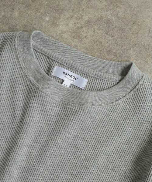 KANGOL(カンゴール)の「【KANGOL/カンゴール】別注 ワッフル ロゴ刺繍 ロングスリーブ クルーネック Tシャツ(Tシャツ/カットソー・メンズ・ネイビー/カーキ/ブラック/オフホワイト/杢グレー・M/L/XL)」の13枚目の写真