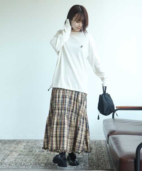 KANGOL(カンゴール)の「【KANGOL/カンゴール】別注 ワッフル ロゴ刺繍 ロングスリーブ クルーネック Tシャツ(Tシャツ/カットソー・メンズ・ネイビー/カーキ/ブラック/オフホワイト/杢グレー・M/L/XL)」の22枚目の写真