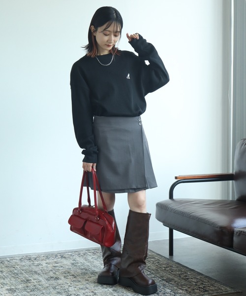 KANGOL(カンゴール)の「【KANGOL/カンゴール】別注 ワッフル ロゴ刺繍 ロングスリーブ クルーネック Tシャツ(Tシャツ/カットソー・メンズ・ネイビー/カーキ/ブラック/オフホワイト/杢グレー・M/L/XL)」の20枚目の写真