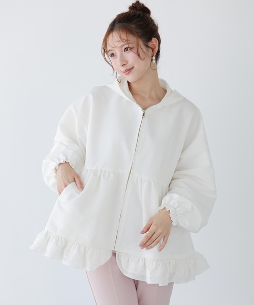 fitmore ♡ ペプラムフリル2wayフーディジャケット ペプラムフリル2WAYフーディジャケット（その他アウター）｜Fit more