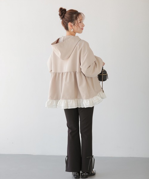ペプラムフリル2WAYフーディジャケット（その他アウター）｜Fit more