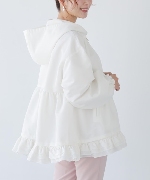 fitmore ♡ ペプラムフリル2wayフーディジャケット セール】ペプラムフリル2WAYフーディジャケット（その他アウター