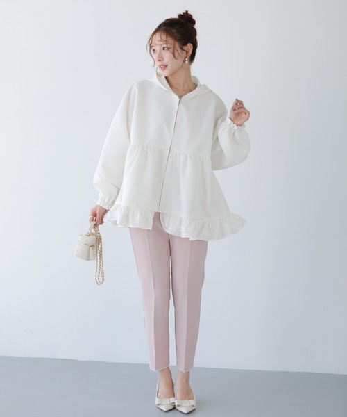 ペプラムフリル2WAYフーディジャケット（その他アウター）｜Fit more