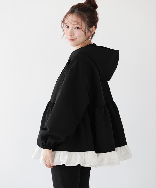 セール】ペプラムフリル2WAYフーディジャケット（その他アウター
