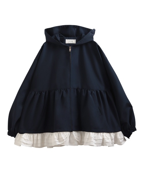 Fit more(フィットモア)の「【ZOZO限定カラー】ペプラムフリル2WAYフーディジャケット(その他アウター・レディース・ホワイト/ブラック/ベージュ/ネイビー・FREE)」の9枚目の写真
