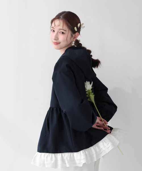 Fit more(フィットモア)の「【ZOZO限定カラー】ペプラムフリル2WAYフーディジャケット(その他アウター・レディース・ホワイト/ブラック/ベージュ/ネイビー・FREE)」の8枚目の写真