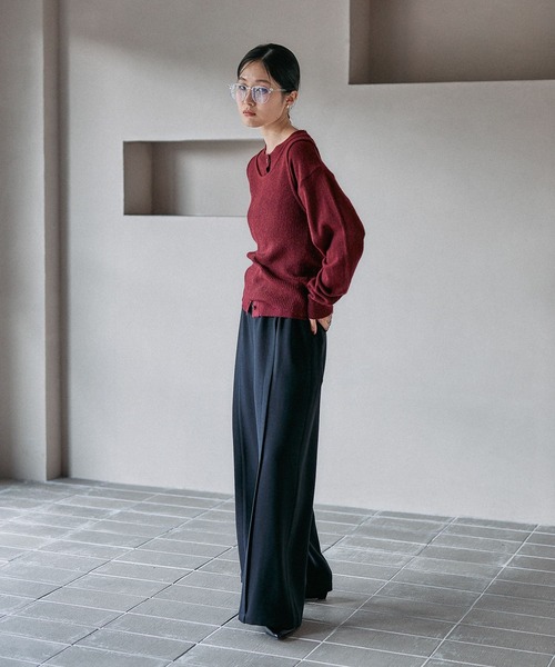 LEPSIM（レプシィム）の「イージーデザインスラックス　585536（スラックス・レディース・チャコールグレー/ライトブラウン/ブラック・FREE）」の18枚目の写真