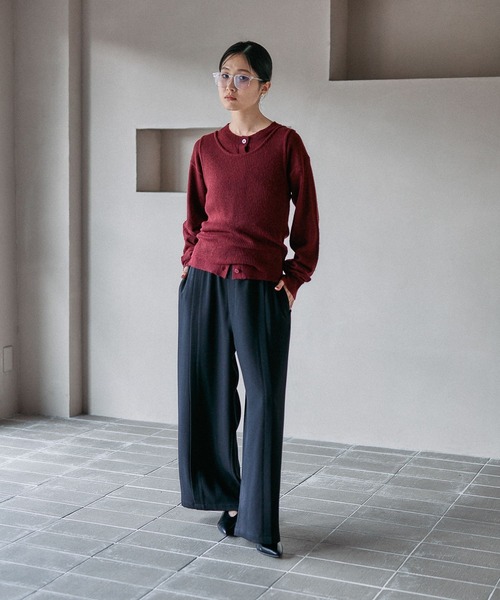 LEPSIM（レプシィム）の「イージーデザインスラックス　585536（スラックス・レディース・チャコールグレー/ライトブラウン/ブラック・FREE）」の20枚目の写真