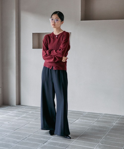 LEPSIM（レプシィム）の「イージーデザインスラックス　585536（スラックス・レディース・チャコールグレー/ライトブラウン/ブラック・FREE）」の21枚目の写真