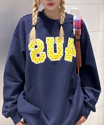 HALEY PESCA（ヘーリーペスカ）の「HALEY PESCA/裏起毛　ドット柄ロゴ　オーバースウェット（スウェット）」