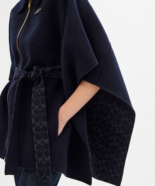 ダブル フェイス ウール ケープ（その他アウター）｜COACH（コーチ）の