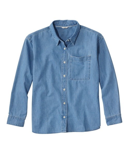 L.L.Bean（エルエルビーン）の「エル・エル・ビーン・デニム・ボーイフレンド・シャツ 米国フィット・プチ（シャツ/ブラウス・レディース・ブルー/ライトインディゴブルー・X-SMALL/SMALL/MEDIUM/LARGE）」の13枚目の写真