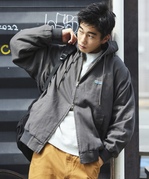 ジャケット・アウター fcokmsy セール】限定展開 ビッグシルエット ヴィンテージ加工 ジップフーディ