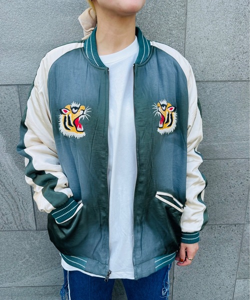 HOUSTON / USED FINISHING SOUVENIR JACKET(TIGER)/ 51543（スカジャン