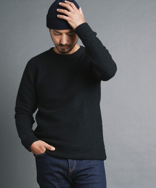 Magine（マージン）の「SHETLAND WOOL SLIVER KNITSAW L/S:シェットランドウール スライバーニットソー ロングスリーブ（ニット/セーター・メンズ・チャコールグレー/ブラック/ネイビー/オリーブ・44/46/48）」の5枚目の写真