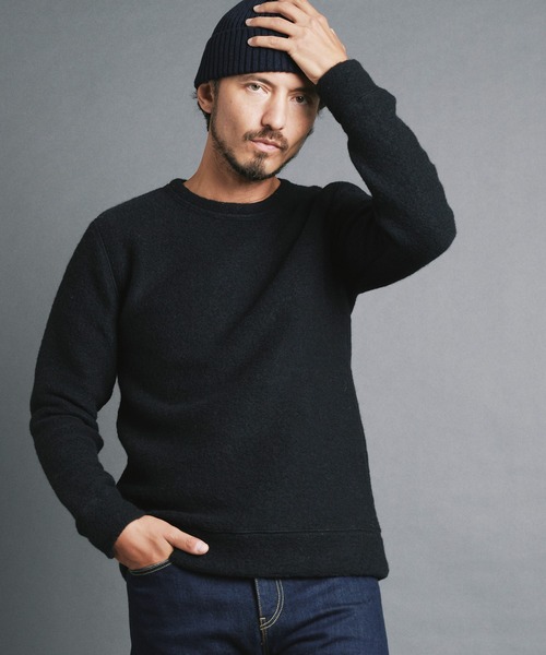 Magine（マージン）の「SHETLAND WOOL SLIVER KNITSAW L/S:シェットランドウール スライバーニットソー ロングスリーブ（ニット/セーター・メンズ・チャコールグレー/ブラック/ネイビー/オリーブ・44/46/48）」の6枚目の写真