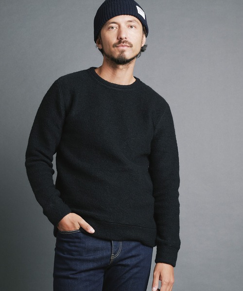 Magine（マージン）の「SHETLAND WOOL SLIVER KNITSAW L/S:シェットランドウール スライバーニットソー ロングスリーブ（ニット/セーター・メンズ・チャコールグレー/ブラック/ネイビー/オリーブ・44/46/48）」の8枚目の写真