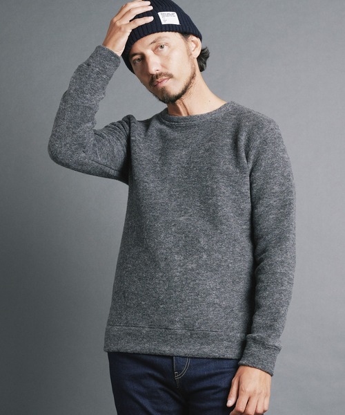 Magine（マージン）の「SHETLAND WOOL SLIVER KNITSAW L/S:シェットランドウール スライバーニットソー ロングスリーブ（ニット/セーター・メンズ・チャコールグレー/ブラック/ネイビー/オリーブ・44/46/48）」の9枚目の写真
