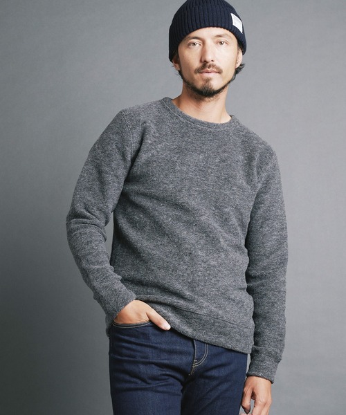 Magine（マージン）の「SHETLAND WOOL SLIVER KNITSAW L/S:シェットランドウール スライバーニットソー ロングスリーブ（ニット/セーター・メンズ・チャコールグレー/ブラック/ネイビー/オリーブ・44/46/48）」の10枚目の写真
