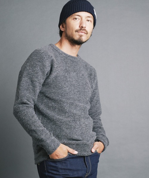 Magine（マージン）の「SHETLAND WOOL SLIVER KNITSAW L/S:シェットランドウール スライバーニットソー ロングスリーブ（ニット/セーター・メンズ・チャコールグレー/ブラック/ネイビー/オリーブ・44/46/48）」の11枚目の写真