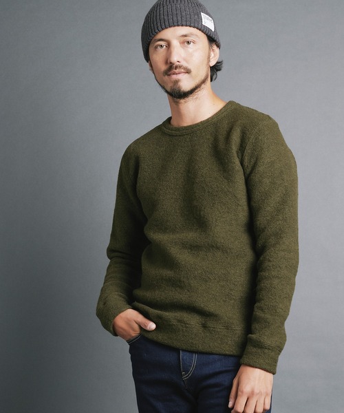 Magine（マージン）の「SHETLAND WOOL SLIVER KNITSAW L/S:シェットランドウール スライバーニットソー ロングスリーブ（ニット/セーター・メンズ・チャコールグレー/ブラック/ネイビー/オリーブ・44/46/48）」の12枚目の写真