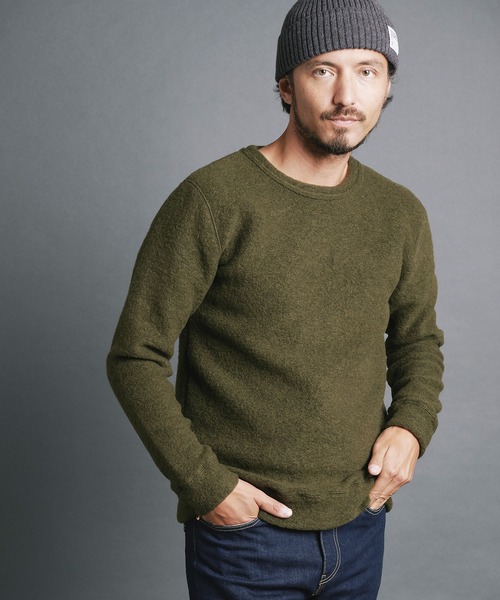 Magine（マージン）の「SHETLAND WOOL SLIVER KNITSAW L/S:シェットランドウール スライバーニットソー ロングスリーブ（ニット/セーター・メンズ・チャコールグレー/ブラック/ネイビー/オリーブ・44/46/48）」の14枚目の写真