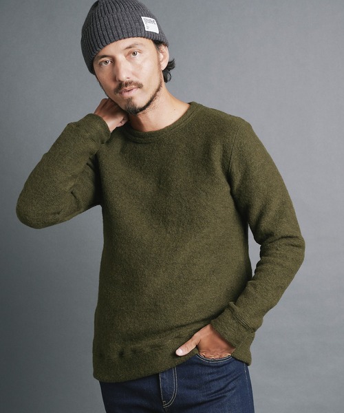 Magine（マージン）の「SHETLAND WOOL SLIVER KNITSAW L/S:シェットランドウール スライバーニットソー ロングスリーブ（ニット/セーター・メンズ・チャコールグレー/ブラック/ネイビー/オリーブ・44/46/48）」の15枚目の写真