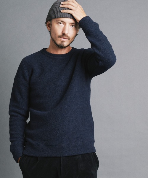 Magine（マージン）の「SHETLAND WOOL SLIVER KNITSAW L/S:シェットランドウール スライバーニットソー ロングスリーブ（ニット/セーター・メンズ・チャコールグレー/ブラック/ネイビー/オリーブ・44/46/48）」の16枚目の写真