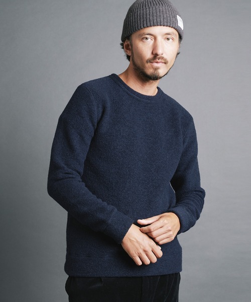 Magine（マージン）の「SHETLAND WOOL SLIVER KNITSAW L/S:シェットランドウール スライバーニットソー ロングスリーブ（ニット/セーター・メンズ・チャコールグレー/ブラック/ネイビー/オリーブ・44/46/48）」の17枚目の写真