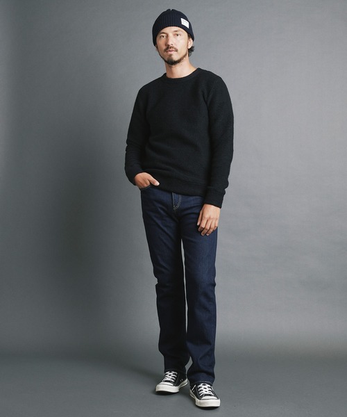 Magine（マージン）の「SHETLAND WOOL SLIVER KNITSAW L/S:シェットランドウール スライバーニットソー ロングスリーブ（ニット/セーター・メンズ・チャコールグレー/ブラック/ネイビー/オリーブ・44/46/48）」の22枚目の写真