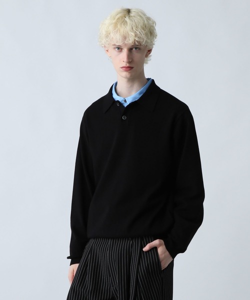 HARE（ハレ）の「コンパクトニットポロLS(HARE)（ポロシャツ・メンズ・ブルー/ブラック/ブラウン・SMALL/MEDIUM）」の11枚目の写真