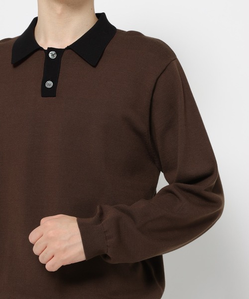 HARE（ハレ）の「コンパクトニットポロLS(HARE)（ポロシャツ・メンズ・ブルー/ブラック/ブラウン・SMALL/MEDIUM）」の20枚目の写真