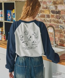 PEANUTS | 【PEANUTS / SNOOPY】別注 ピーナッツ スヌーピー ヴィンテージプリントリンガー長袖Tシャツ(Tシャツ/カットソー)