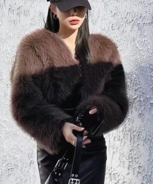 セール】＼もこもこふわふわ♪／ショート丈 フェイクファージャケット