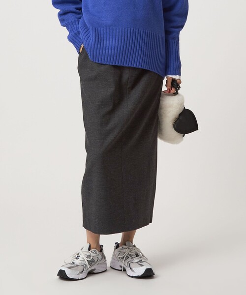 green label relaxing（グリーンレーベルリラクシング）の「［size SHORTあり］ライト サキソニー タイト スカート ウォッシャブル（スカート・レディース・ベージュ/ダークグレー/ダークブラウン・38/36/SHORT）」の8枚目の写真