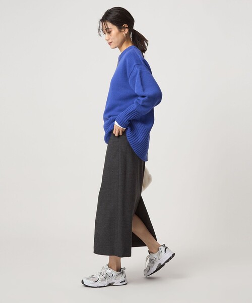 green label relaxing（グリーンレーベルリラクシング）の「［size SHORTあり］ライト サキソニー タイト スカート ウォッシャブル（スカート・レディース・ベージュ/ダークグレー/ダークブラウン・38/36/SHORT）」の10枚目の写真