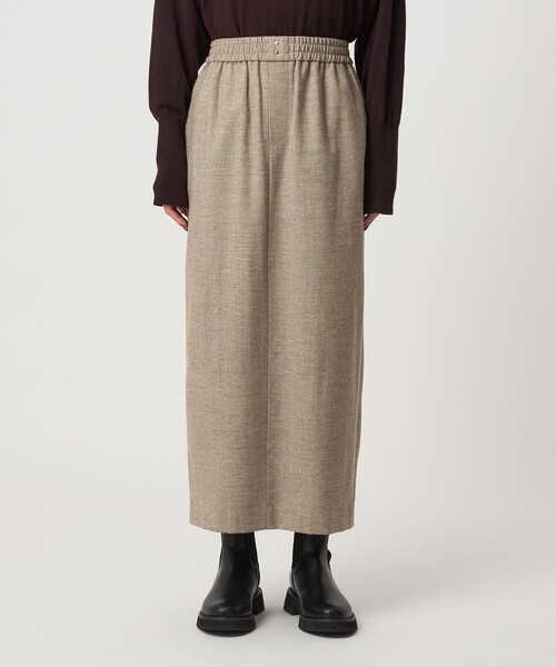 green label relaxing（グリーンレーベルリラクシング）の「［size SHORTあり］ライト サキソニー タイト スカート ウォッシャブル（スカート・レディース・ベージュ/ダークグレー/ダークブラウン・38/36/SHORT）」の16枚目の写真