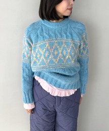 【SANSeLF】ダイヤパターンニットプルオーバー saw25a046