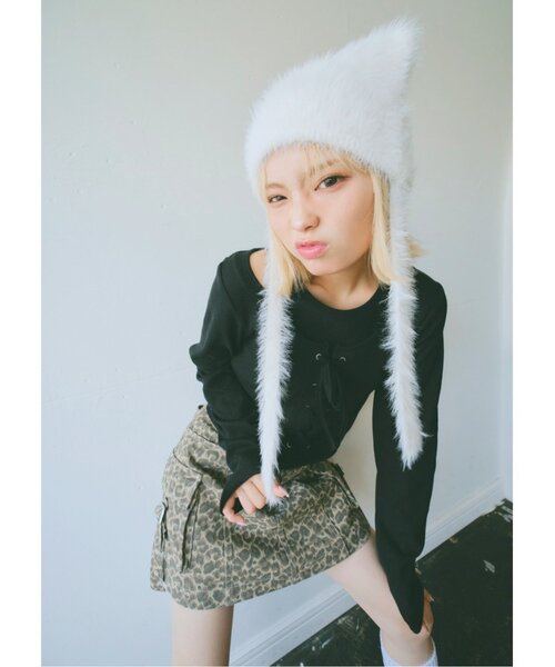 LOVETOXIC（ラブトキシック）の「レースアップ長袖TシャツSET（Tシャツ/カットソー・キッズ・オフホワイト/ブラック/エンジ・130cm/S:140cm/M:150cm/L:160cm）」の18枚目の写真